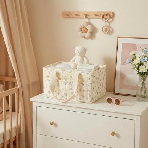 Floral Baby Diaper Caddy Organizer - Image 4