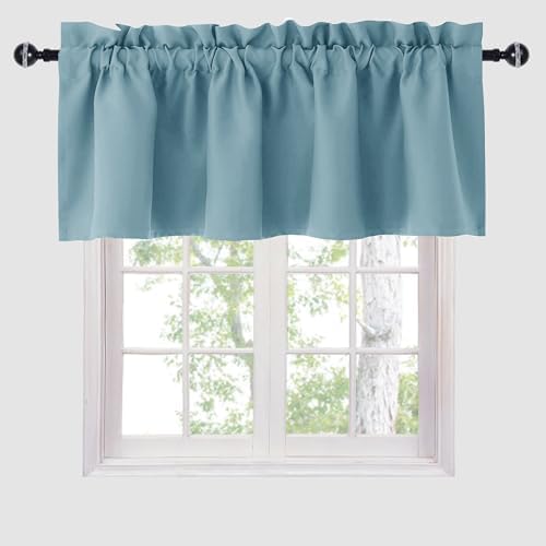 Hiasan Stone Blue Valance Curtains by Hiasan