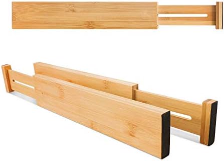 VaeFae 60-Pack Adjustable Bamboo Drawer Dividers, Expandable Drawer Organizer - Image 3