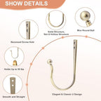 Mini Ball Curtain Holdbacks 4 Pack, Solid Zinc Alloy Wall Mounted Curtain - Image 4