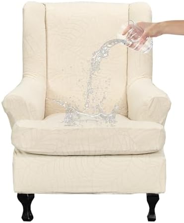 CRFATOP Wingback Chair Covers Stretch Armchair Slipcovers by CRFATOP