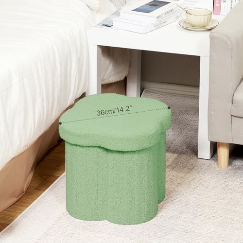 B FSOBEIIALEO Storage Ottoman Cube, Flowers Shaped Ottomans - Image 4