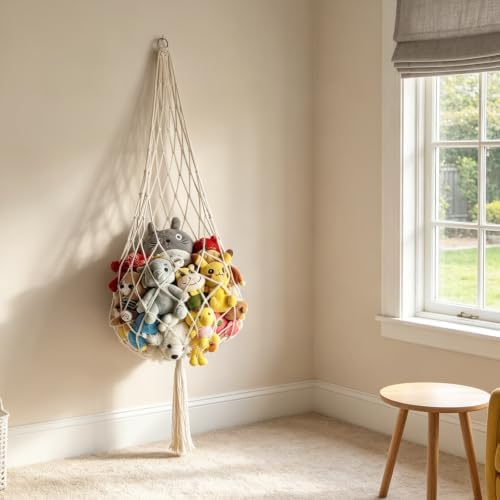 78 Inch Stuffed Animal Storage Net Corner Stuffy Hammock - Image 5