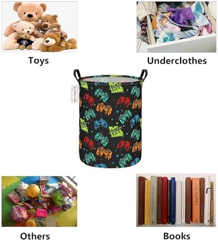 QUEENLALA Foldable Waterproof Round Fabric Laundry Basket Home - Image 3