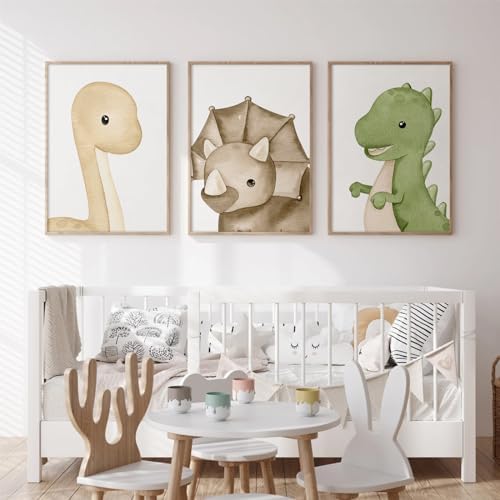 Dinosaur Wall Art Kids Boys Room Canvas Wall Decor Dino Nursery Wall Art - Image 4