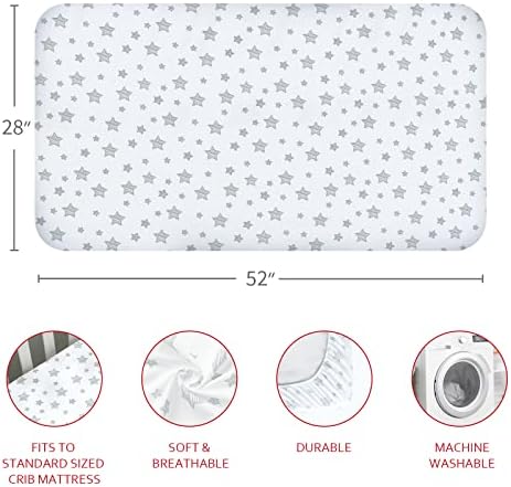 Crib Sheets for Girls 4 Pack, Fitted Baby Crib Sheets - Image 5