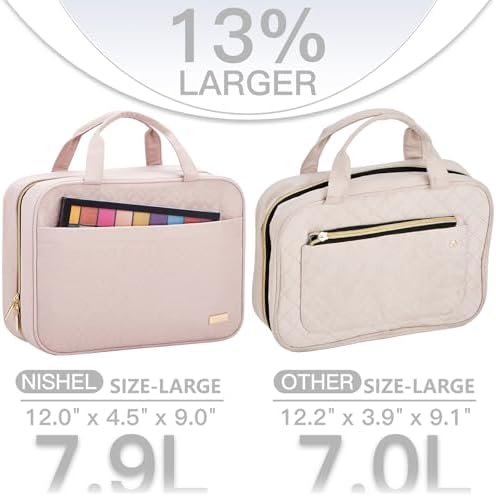 NISHEL Travel Toiletry Bag for women, Portable Hanging makeup Organizer - Image 3