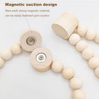 2 Pieces Wooden Beaded Curtain Tiebacks, Tassel Curtain Buckles Magnetic - Image 5