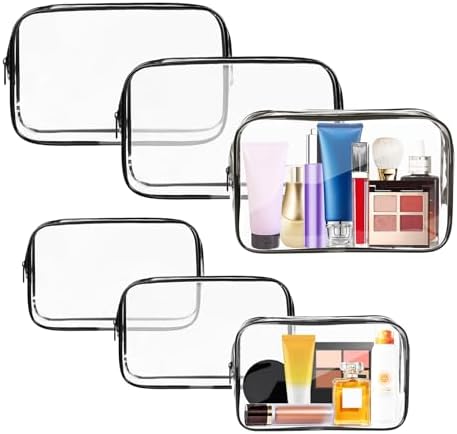 AURUZA Clear Makeup Bag, Portable Travel Toiletry Bags by AURUZA