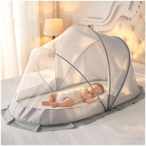Easy Foldable Baby Mosquito Net Sheer Mesh Ruffled Edge Canopy by Unknown