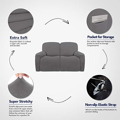 PureFit Super Stretch Loveseat Recliner Sofa Couch Cover - Image 3