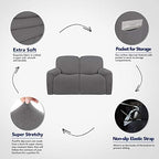 PureFit Super Stretch Loveseat Recliner Sofa Couch Cover - Image 3