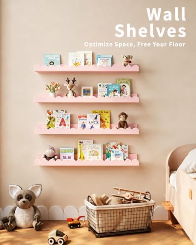 Shario Nursery Book Shelves, Scalloped Shelves, Wall Book Shelves - Image 6