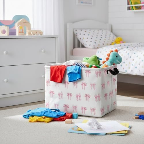 Rectangular Valentines Basket Fabric Storage Bin Storage Boxes Collapsible - Image 4
