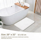 Polyester Bathroom Rug 20"x32" White, Non-Slip Soft Shaggy Bath Mat - Image 2