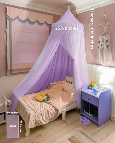 Bed Canopy with Star Lights, Double Layer Canopy - Image 5