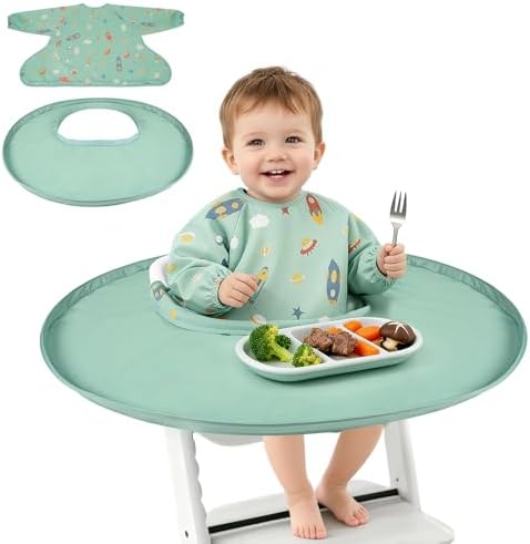 Food Catcher for Stokke Tripp Trapp High Chair, Coverall Baby Feeding Bib by RicherHouse