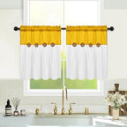 FRAMICS Farmhouse Kitchen Curtains 24 Inch Length, Rustic Cotton Linen Tier - Image 2