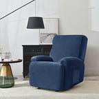 Stretch Recliner Covers, 4-Piece Ultra Soft Velvet Recliner Chair Slipcover - Image 2