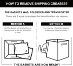 OIAHOMY Storage Cubes 11 Inch Storage Bins 3-Pack Square Baskets Dark Grey - Image 7