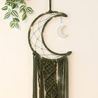 Olive Macrame Moon Dream Catcher - Image 2