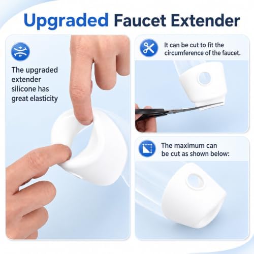 Gjinxi 2PCS Bathtub Extender Silicone Faucet Extender - Image 6