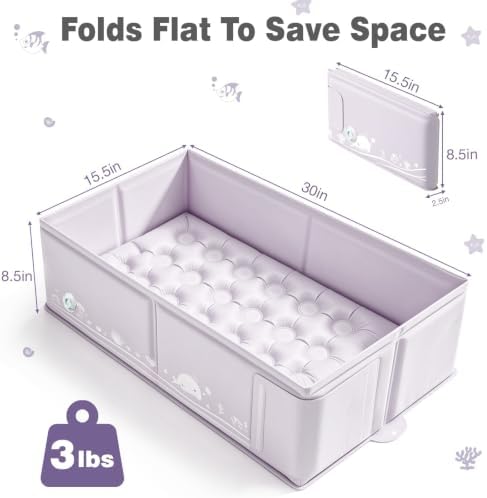 Collapsible Baby Bathtub for Babies & Toddlers, Foldable Portable Baby Tub - Image 3