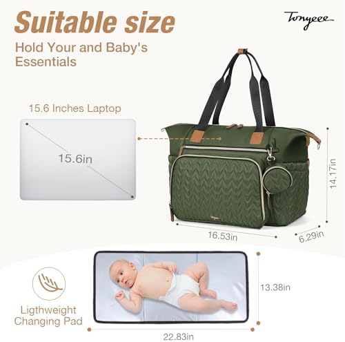 Diaper Bag Tote, Large Baby Hospital Bag - Image 5