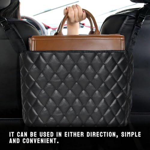 Car Handbag Holder Between Seat Durable Leather Seat Back Organizer Pet & Kids - Image 3