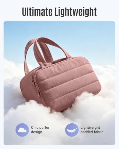 LIGHT FLIGHT Travel Toiletry Bag, Quilted Travel Makeup Cosmetic Bag Organizer - Image 4