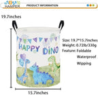62L Kids Colorful Dinosaur Waterproof Laundry Hamper - Image 2
