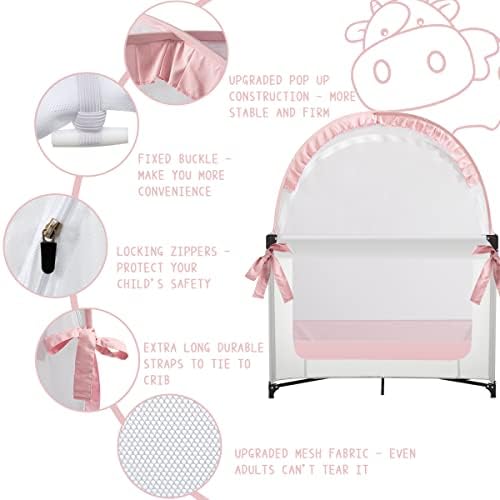 L RUNNZER Pack N Play Tent, Baby Mini Crib Tent to Keep Baby in, Crib Net - Image 2