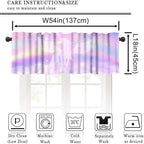 Unicorn Window Valance, Cute Cartoon Wings Fantasy Rainbow Sky Stars Clouds - Image 2