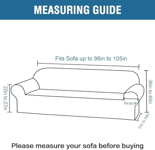 H.VERSAILTEX Stretch Velvet Sofa Covers Large Couch Covers Furniture Protector - Image 2