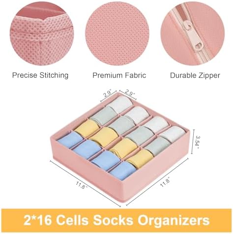 Joyoldelf Sock Drawer Organizer Divider, 16-Cell Underwear Organizers and - Image 2