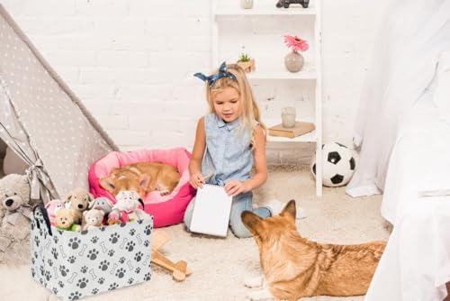 Rectangular Dog Basket, Dog Toy Bin, Dog Storage Basket Organizer.Waterproof PE - Image 4