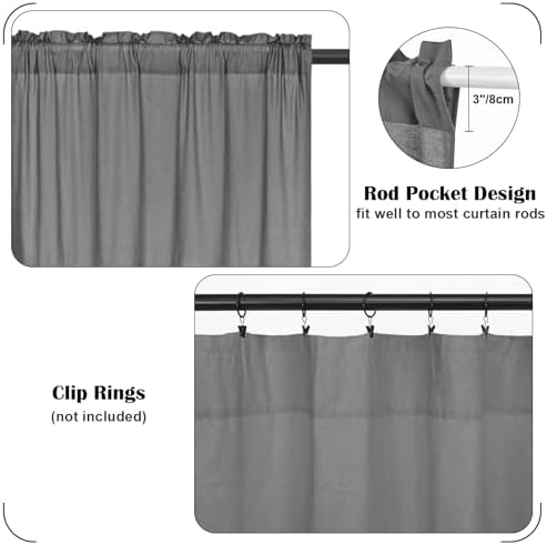 FRAMICS Farmhouse Swag Curtain, Boho Cotton Linen Valance Curtain, Country Rod - Image 3