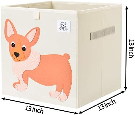 13 Inch Animal Cube Storage Bins, Foldable Fabric Kids Toy Box & Toy Chest - Image 2