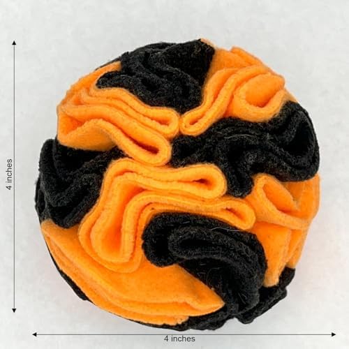 Glory To Dog Puppy/Small Breed Snuffle Dog Puzzle Ball Toy Orange and Black - Image 4