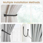 HIKMLK Minimalist Curtain Holdbacks 2pcs, 100% Cast Iron Solid Heavy Duty Metal - Image 5