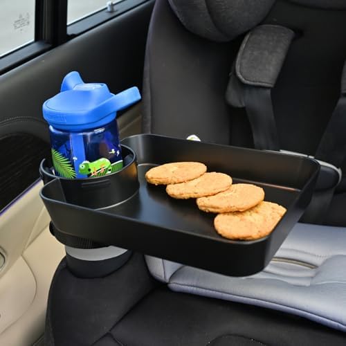 Car Seat Tray, Adjustable Base and Silicone-Supported Anti-Shake Cup Holder - Image 2