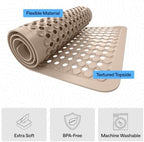 GORILLA GRIP Square Shower Stall Mat, Bathtub Floor Mat, 21x21 Beige - Image 4