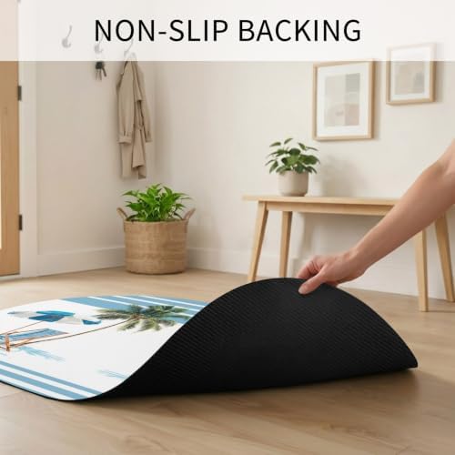 Diatomite Stone Bath Mat Summer Beach Umbrella Chair Oval Doormat Soft Non Slip - Image 6