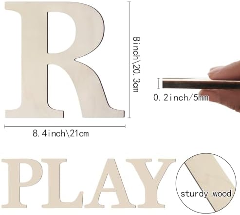 Wooden Letters 8 Inch Large Paintable Wood Letter R - Image 2