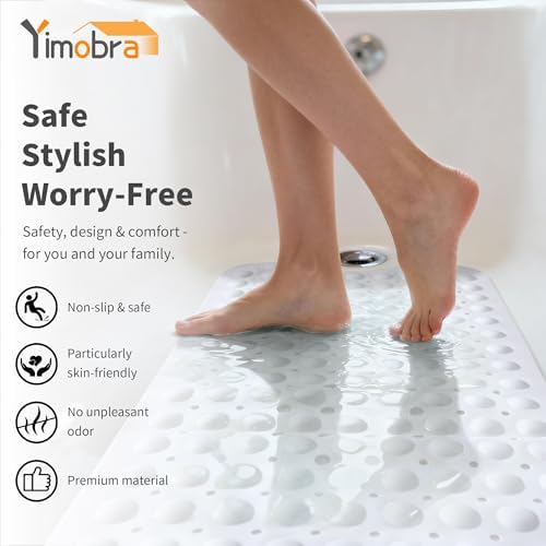 Yimobra White Non Slip Bath Mat - Image 5