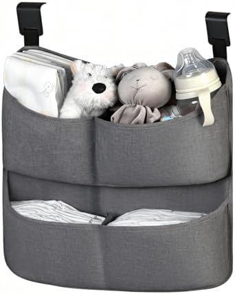 Hanging Diaper Caddy for Crib, Diaper Organizer by Cutebeams