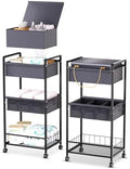 2IN1 Baby Diaper Caddy Organizer-3 Tier Rolling Storage Cart by TUDALLK