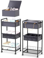 2IN1 Baby Diaper Caddy Organizer-3 Tier Rolling Storage Cart by TUDALLK