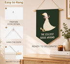 KDHTY Dark Green Goose Nursery Canvas Hanging Pennant Flag Banner, Funny the - Image 6
