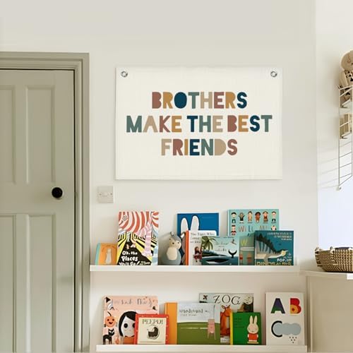 Lacama Brothers Make The Best Friends Linen Hanging Banner Flag Neutral Wall - Image 2